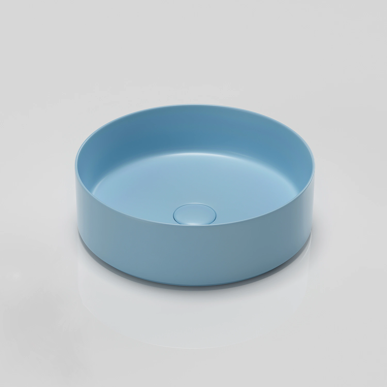 14 inches matte light blue ceramic round vessel sink bathroom porcelain art washbasin 36cm colorful ceramic countertop washbasin